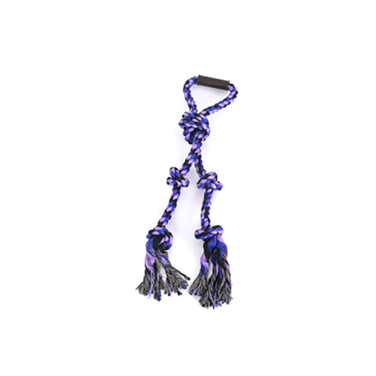 Pawfectpals Tough Twisted Dog Chew Rope Toy Teething and Tug of War for Aggressive Chewers (Handle- Purple)