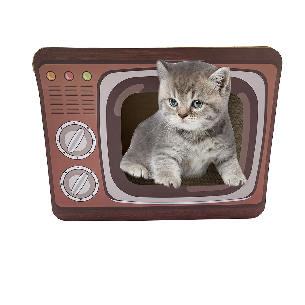 Pawfectpals Cardboard Cat Scratcher Lounge and Bed, Cat Scratching Board, Durable and Lightweight, Prevent Furniture Damage (Television)