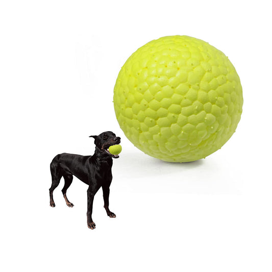 Pawfectpals Indestructible Toughest Bouncy Durable Bloom Ball for Aggressive Chewers, TPR Technology, Floating Rubber Ball, Easy to Clean, High Bounce Rate (Green Velvet)