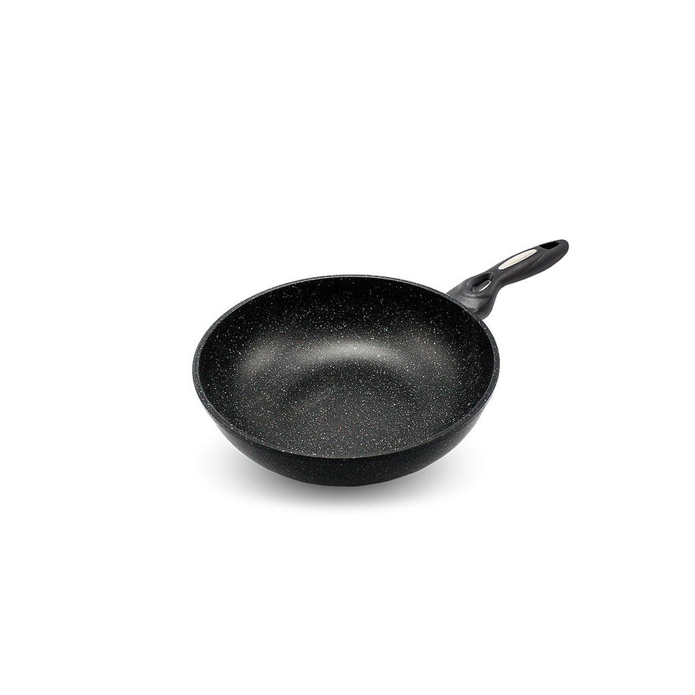 Non Stick, Frying, Wok, Pan, Marble, Cook. Kitchenware, Cookware, Dreamchef, Black, Heavy Duty, Safe, Korea, Long lasting, Lightweight, Easy,