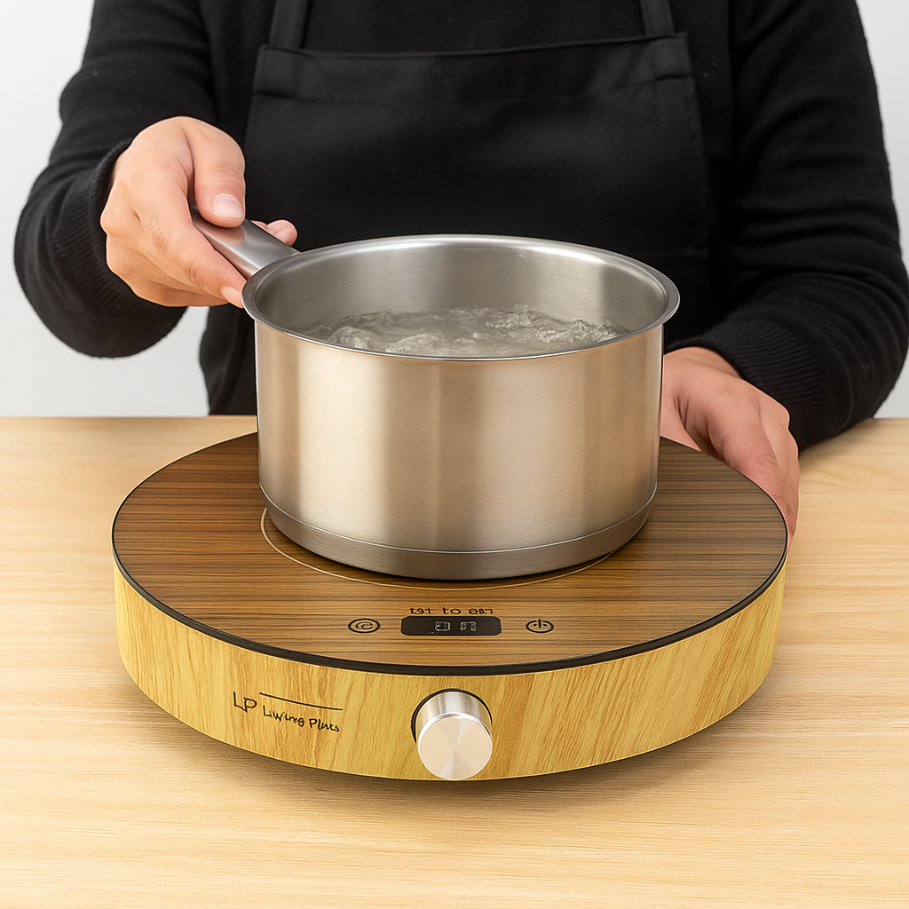 LP LIVING PLUS 1800W Induction Cooktop Countertop Burner, 3 Hour Max Timer