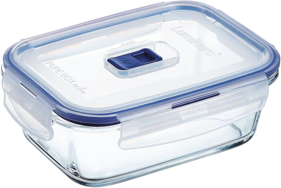 Luminarc Pure Box Active Glass Food Storage Container (Rect, 3.4 cups/820ml)