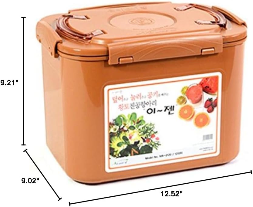 E-Jen Premium Kimchi Container (Earthenware Brown, 3.1 gal/ 12L)