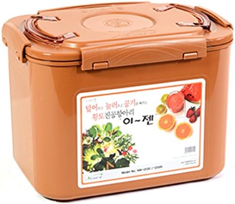 E-Jen Premium Kimchi Container (Earthenware Brown, 3.1 gal/ 12L)