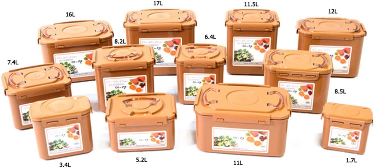 E-Jen Premium Kimchi Container (Earthenware Brown, 3.1 gal/ 12L)