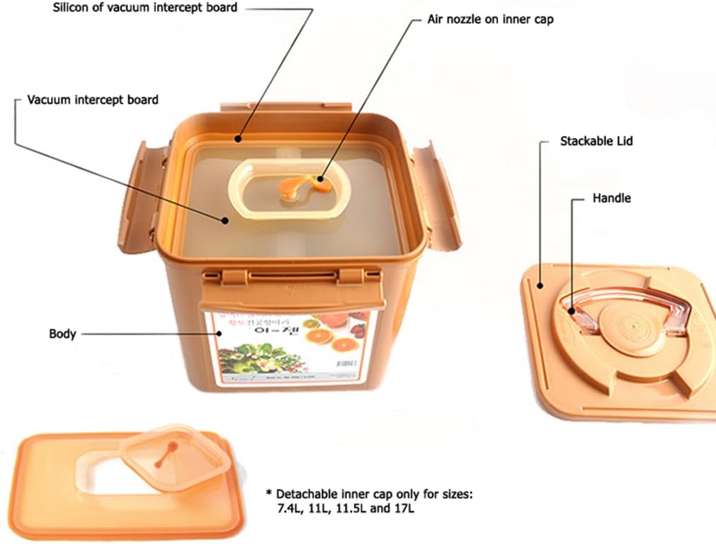 E-Jen Premium Kimchi Container (Earthenware Brown, 3.1 gal/ 12L)