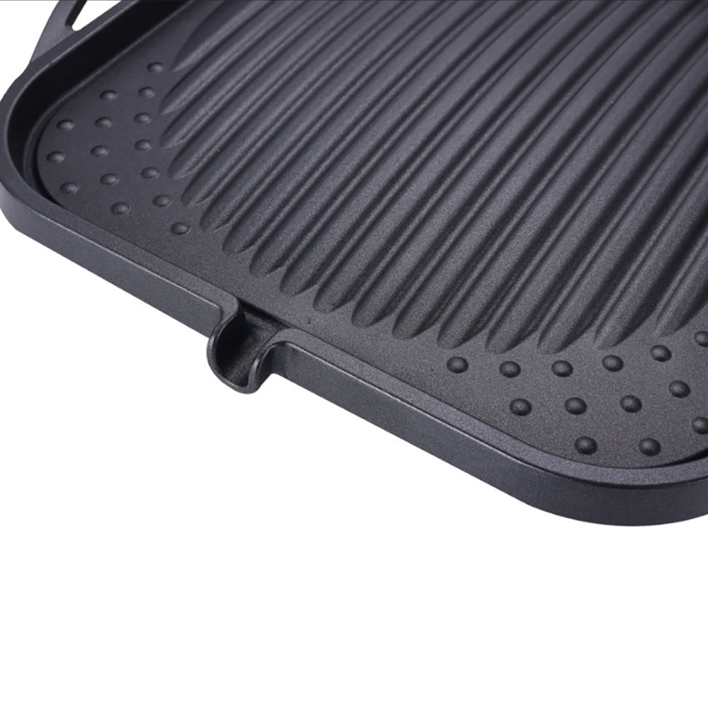 Kitchen Flower Nonstick Korean BBQ Black Square Grill Pan 30cm