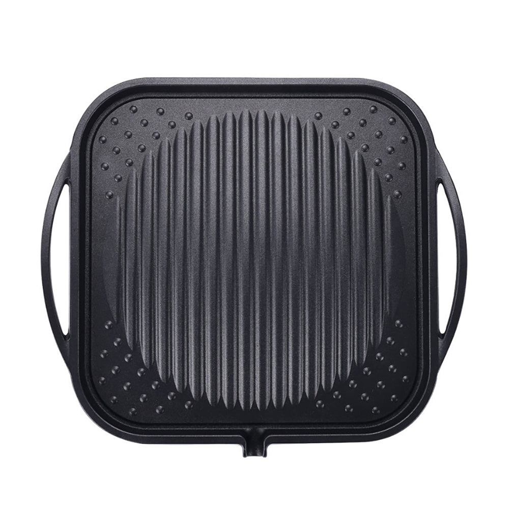 Kitchen Flower Nonstick Korean BBQ Black Square Grill Pan 30cm