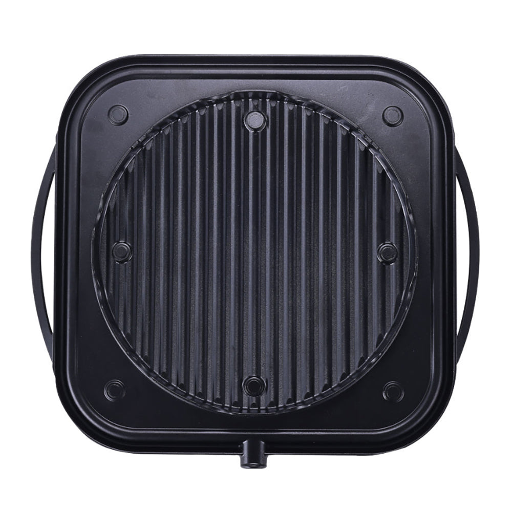 Kitchen Flower Nonstick Korean BBQ Black Square Grill Pan 30cm