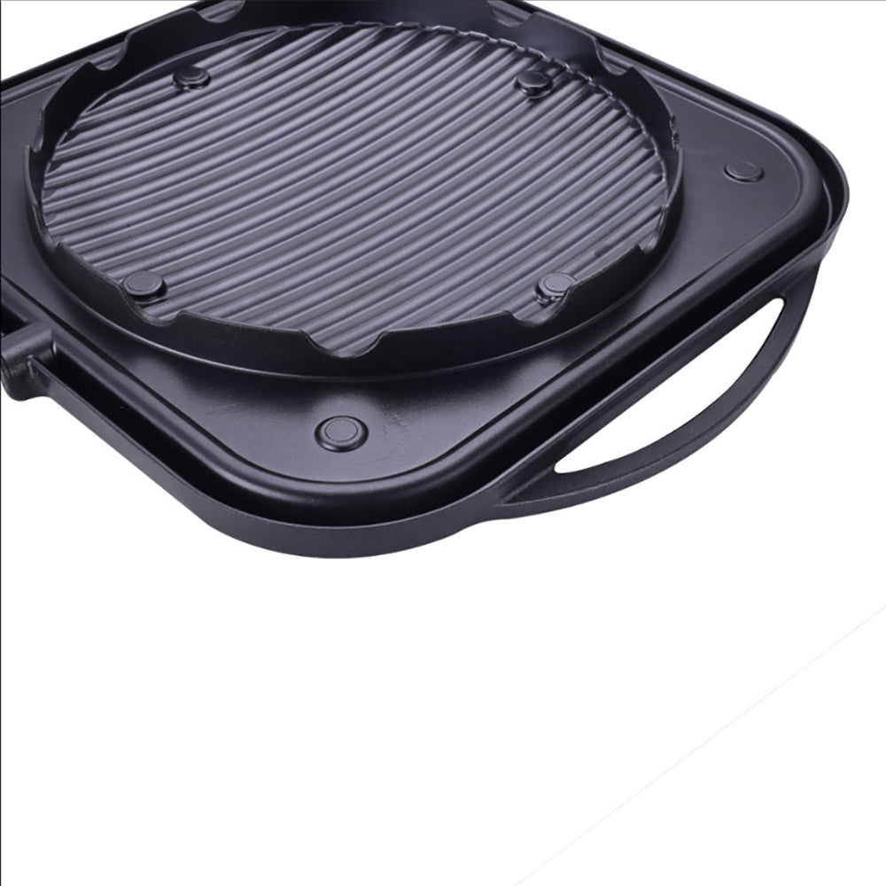 Kitchen Flower Nonstick Korean BBQ Black Square Grill Pan 30cm