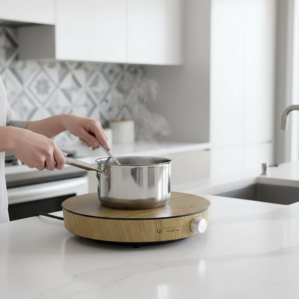 LP LIVING PLUS 1800W Induction Cooktop Countertop Burner, 3 Hour Max Timer