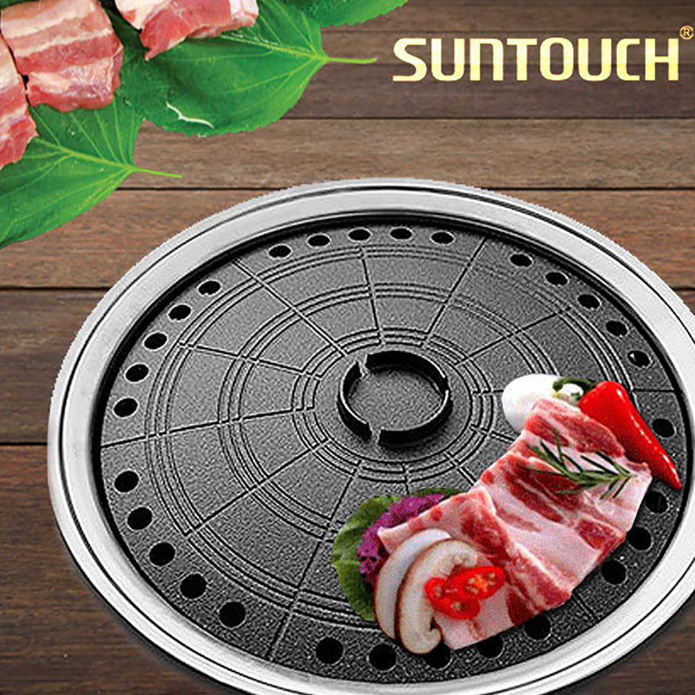 Suntouch Korean BBQ Round Multi Grill Plate, Caldron Shape, Tabletop Grill Pan