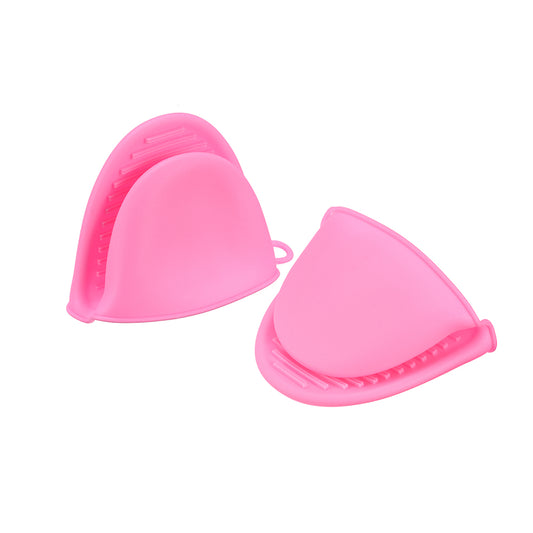 2p Silicone Hot Potholder and Oven Mini Pinch Mitts  (Pink)
