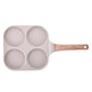 4-Section Nonstick Breakfast Pan – Granite Coated Frying Pan for Eggs, Pancakes, Muffins – Induction Compatible, Wood-Style Handle