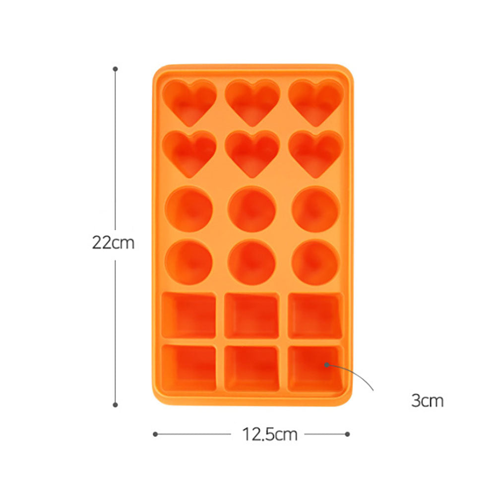 4 Pack Silicone Ice Cube Trays With Lid BPA Free 56-Ice Cubes Molds Orange