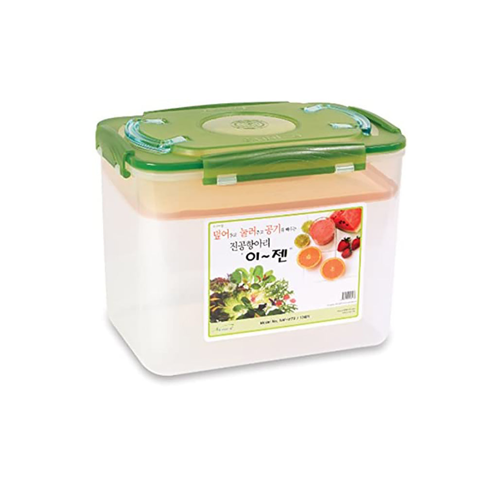 Ejen, E-jen, Kimchi Container, Fermentation Container, Brown, Korean, No smell, Container, Kitchen, Cookware, Perfeckitchenco, Pickled, dishwasher safe, freezer safe, microwave safe, Kimchi, Green, Clear, Storage, Plastic, 17L, 4.4 gallon