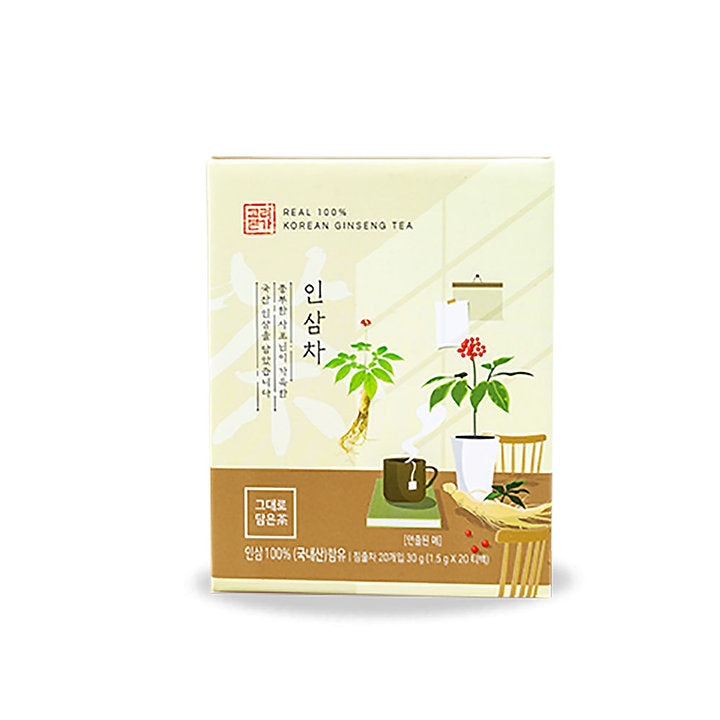 Real 100% Korean Ginseng Tea (20 Tea Bags x 1.5g)