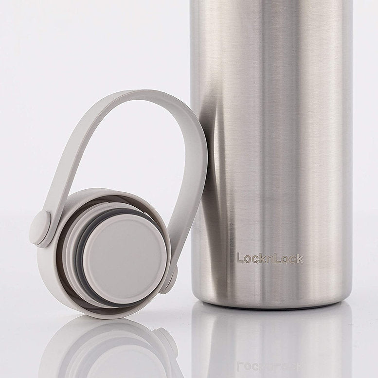 LocknLock Tumbler Double Cap 24oz, Brushed Aluminum