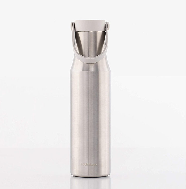 LocknLock Tumbler Double Cap 24oz, Brushed Aluminum