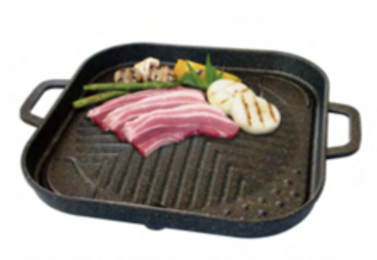 Cerastone Picnic Marble Plate | Square Marble Plate | Perfectkitchenco, divider, grill plate, bbq, barbeque, kitchen flower, marble, non stick, easy to clean, korean