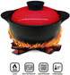 Heat Resistant Fine Porcelain Casserole/Clay Pot/Earthenware Pot (1600ml Red)