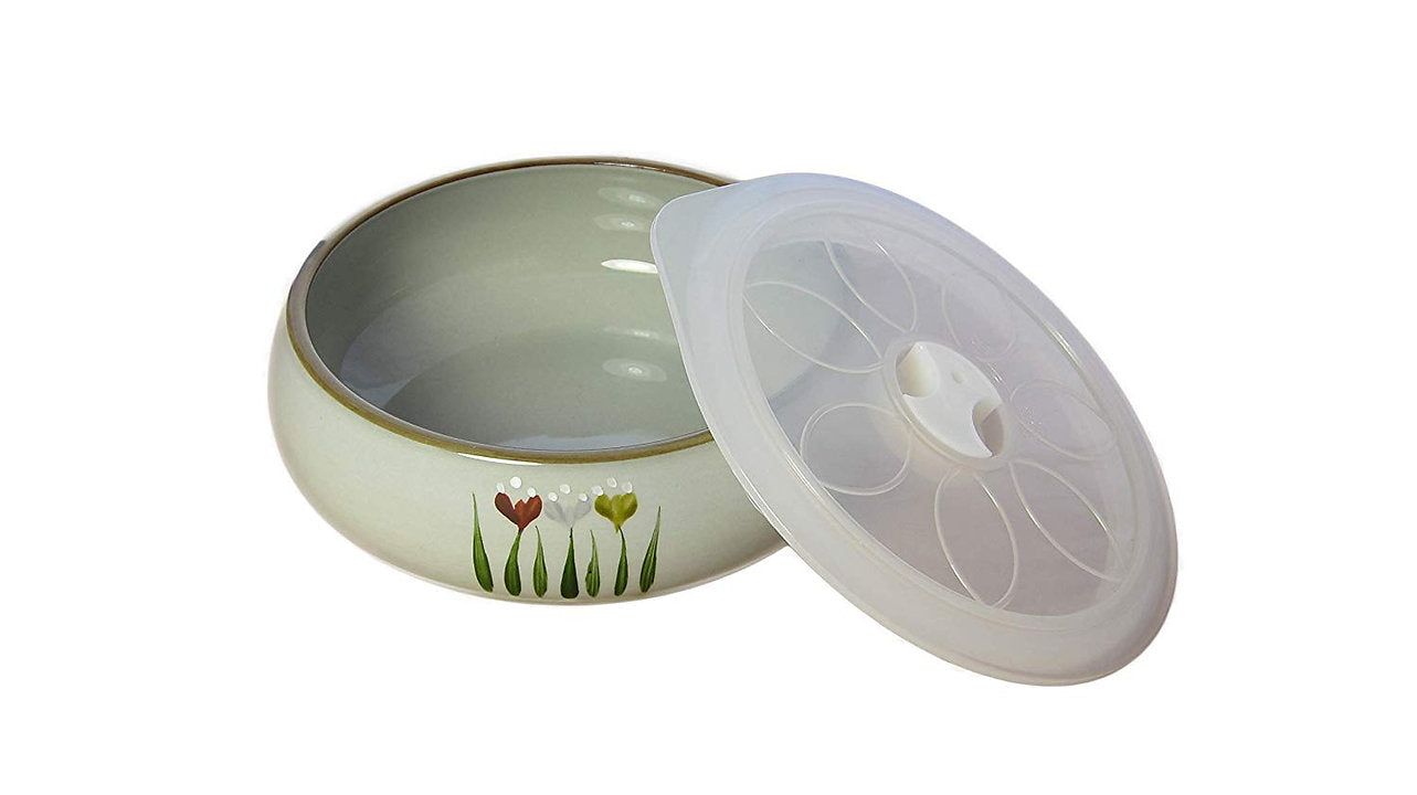 Nobilta Ceramic Bowl and Oven Storage Container (Gray Flower 450ml)
