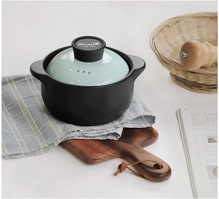 Heat Resistant Fine Porcelain Casserole/Clay Pot/Earthenware Pot (1000ml Blue)