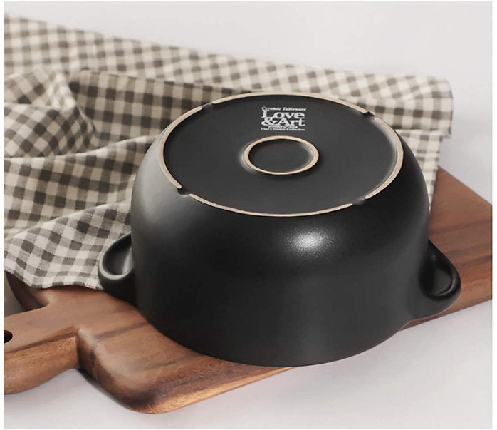 Heat Resistant Fine Porcelain Casserole/Clay Pot/Earthenware Pot (1600ml Red)