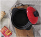 Heat Resistant Fine Porcelain Casserole/Clay Pot/Earthenware Pot (1600ml Red)