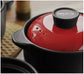 Heat Resistant Fine Porcelain Casserole/Clay Pot/Earthenware Pot (1600ml Red)