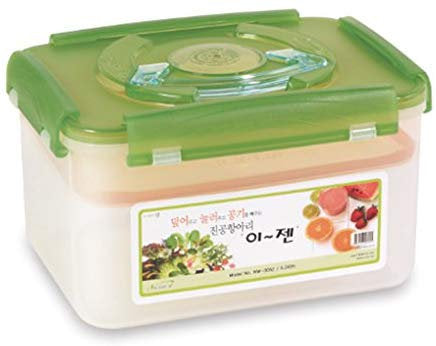 Ejen, E-jen, Kimchi Container, Fermentation Container, Brown, Korean, No smell, Container, Kitchen, Cookware, Perfeckitchenco, Pickled, dishwasher safe, freezer safe, microwave safe, Kimchi, Green, Clear, Storage, Plastic, 5.2L, 1.3 gal