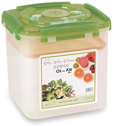 Ejen, E-jen, Kimchi Container, Fermentation Container, Brown, Korean, No smell, Container, Kitchen, Cookware, Perfeckitchenco, Pickled, dishwasher safe, freezer safe, microwave safe, Kimchi, Green, Clear, Storage, Plastic, 6.4L, 1.6 gallon