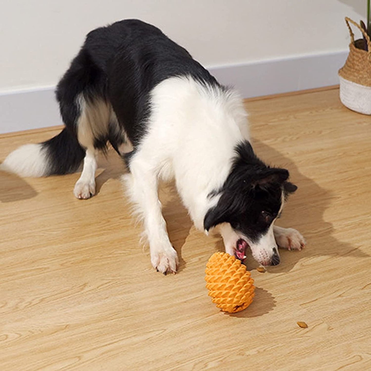 Heavy Duty Pinecone Durable Natural Rubber Dental Teeth Cleaning Dog Feeder Chew Toy for Large and Medium Dogs- Insert Food or Treats Inside!