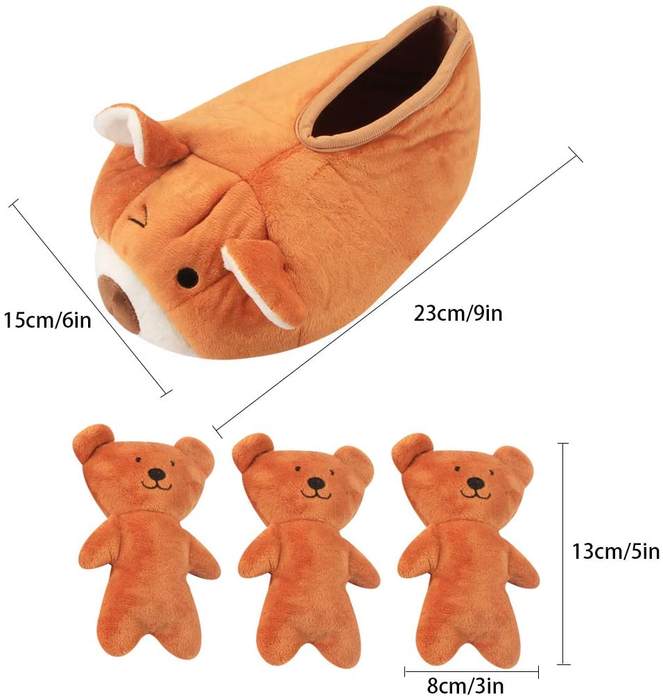 Bear, Bear slipper, Dog, Cat, Toy, Squeaky, Pet Toy, Pet Supply, Dog Toys, Cat Toys, Interactive, Pack