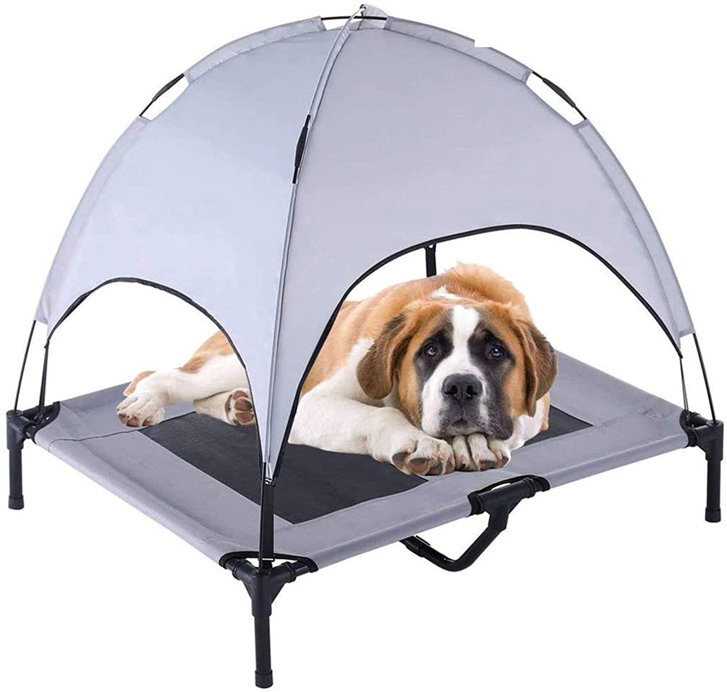 pet tent bed PawfectPals Elevated Pet Bed for Indoor Outdoor with Detachable Shade – PerfectKitchenCo