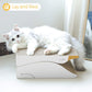 Pawfectpals Duck-Shaped Foldable Reversible Cat Scratching Cardboard Pad Lounge, Scratch and Play, Eliminate Destructive Furniture