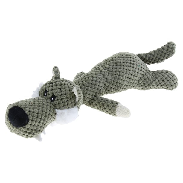 Pawfectpals Interactive Fun and Squeaky Stuffed Plushy Dog Toy (Wolf)
