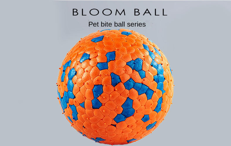 Pawfectpals Indestructible Toughest Bouncy Durable Bloom Ball for Aggressive Chewers, TPR Technology, Floating Rubber Ball, Easy to Clean, High Bounce Rate (Orange and Blue)