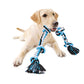 Pawfectpals Indestructible Tough Twisted Dog Chew Rope Toy Teething and Tug of War for Aggressive Chewers (5 Knots-Blue)