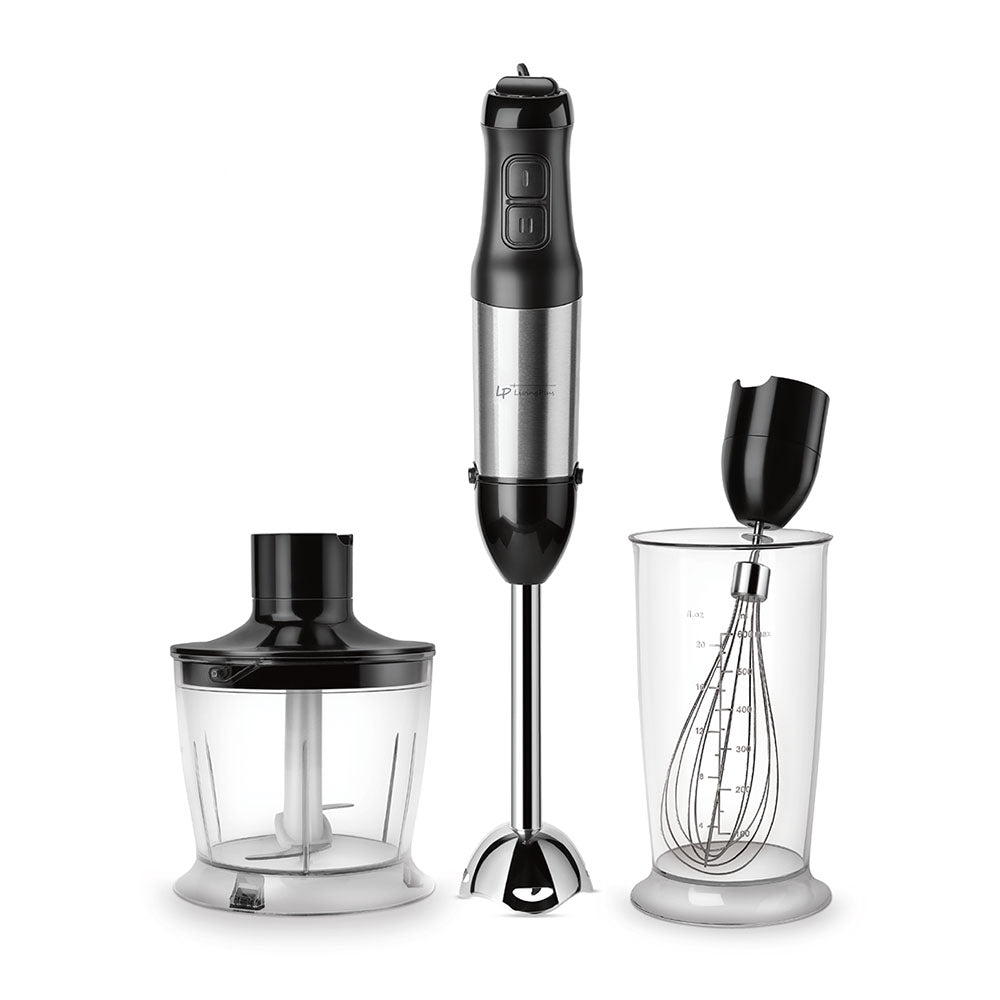 LP LIVING PLUS 500W 4 in 1 Electric S/S Hand Blender, Whisk, Chopper, Beaker Set