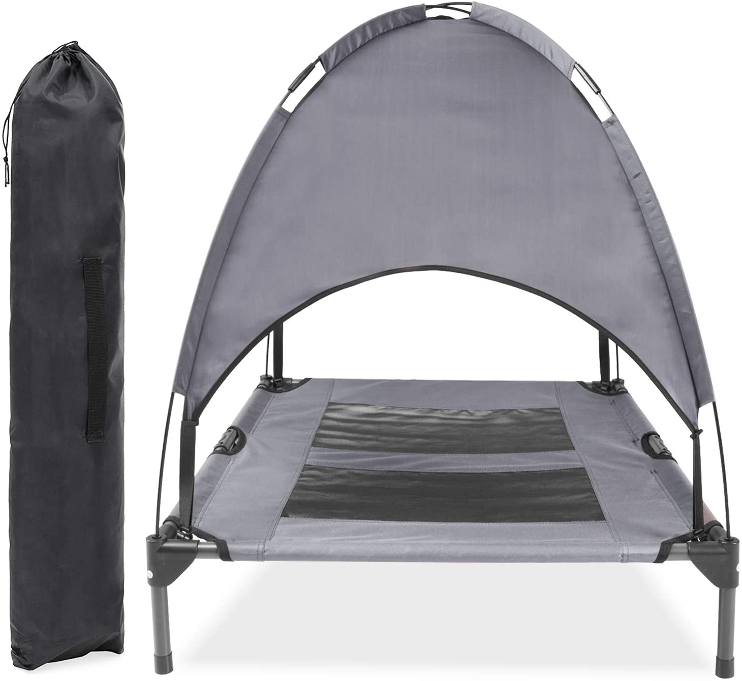 pet bed tent PawfectPals Elevated Pet Bed for Indoor Outdoor with Detachable Shade – PerfectKitchenCo
