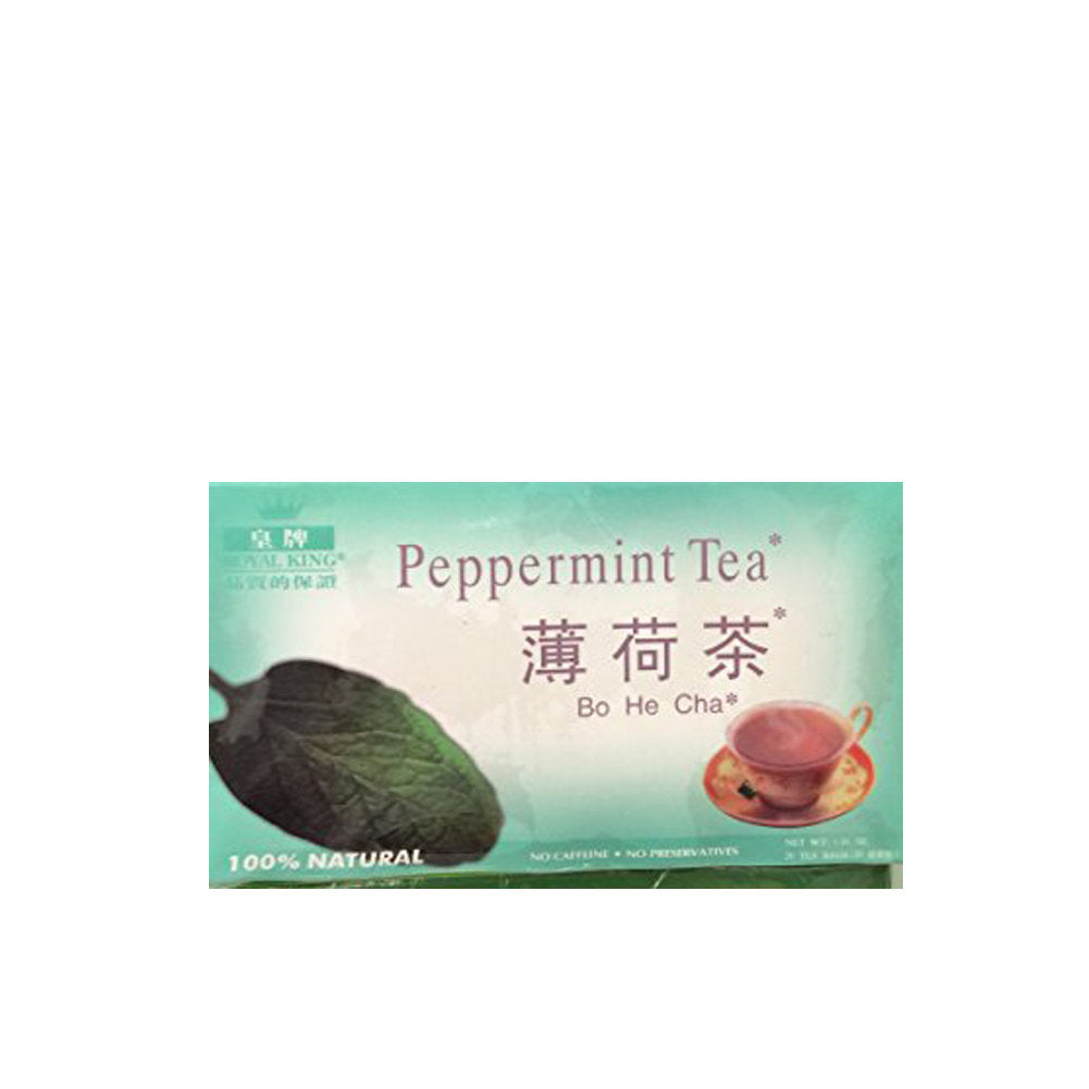 Royal King Peppermint Tea (Bo He Cha), 20 Tea Bags, One Box