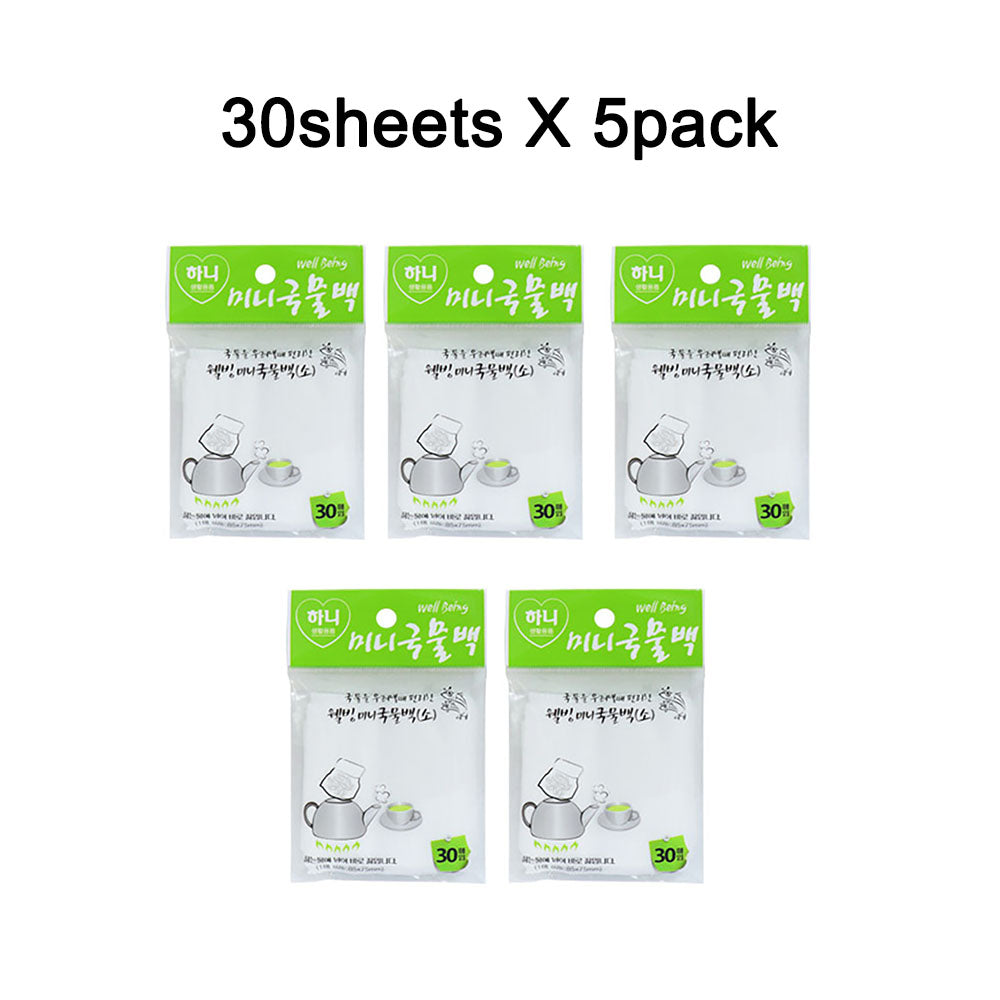 150 Disposable Tea Filter Bags for Loose Tea, Soup Ingredients, Herbs, Coffee, 30pc x 5 pack (3.34 x 3in)
