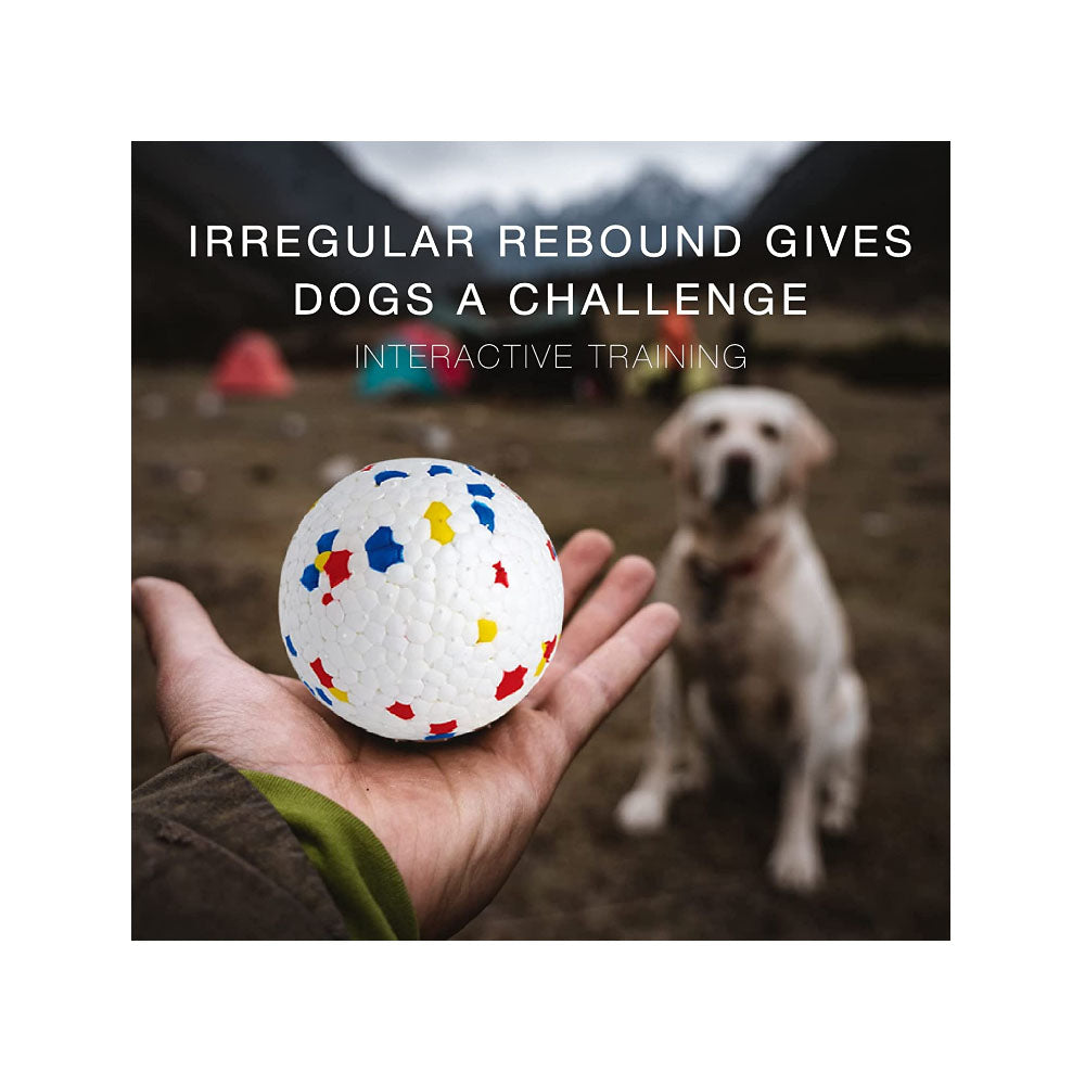 Pawfectpals Indestructible Toughest Bouncy Durable Bloom Ball for Aggressive Chewers, TPR Technology, Floating Rubber Ball, Easy to Clean, High Bounce Rate (Spotted)