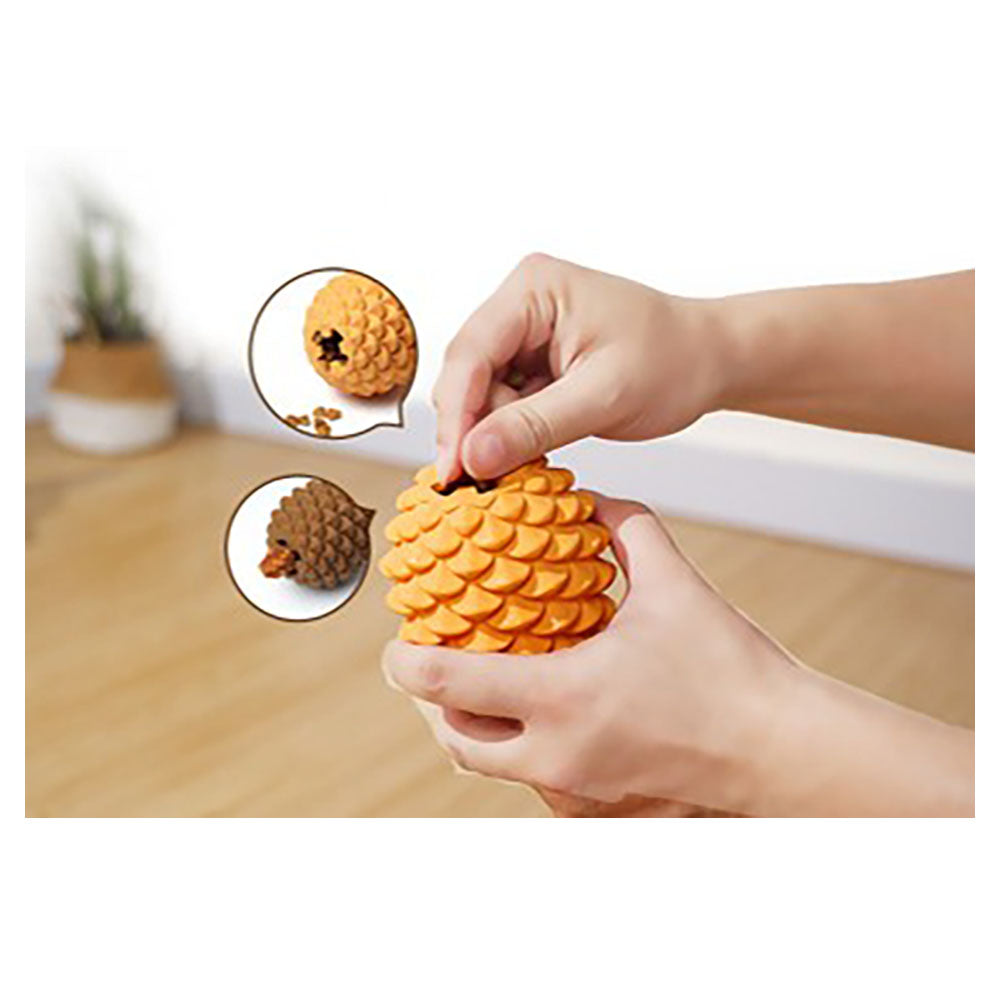 Heavy Duty Pinecone Durable Natural Rubber Dental Teeth Cleaning Dog Feeder Chew Toy for Large and Medium Dogs- Insert Food or Treats Inside!