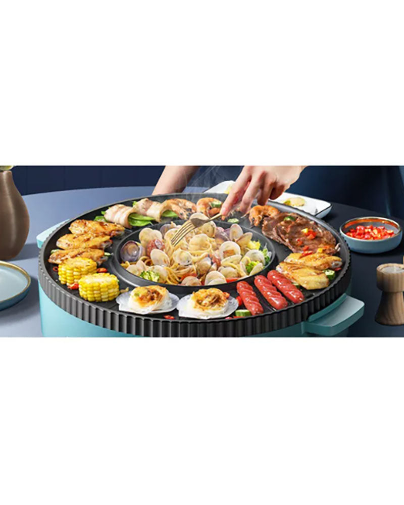 LP LIVING PLUS 2 in 1 Electric Grill & Hotpot, Dual Temperature