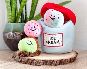 Ice Cream, Scoop, Set. Blinking, Light Up Toy, Dog, Cat, Toy, Ball, Pet Toy, Pet Supply, Dog Toys, Cat Toys, Interactive, Pack, Squeaky