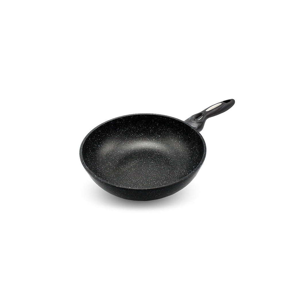 Non Stick, Frying, Wok, Pan, Marble, Cook. Kitchenware, Cookware, Dreamchef, Black, Heavy Duty, Safe, Korea, Long lasting, Lightweight, Easy, 